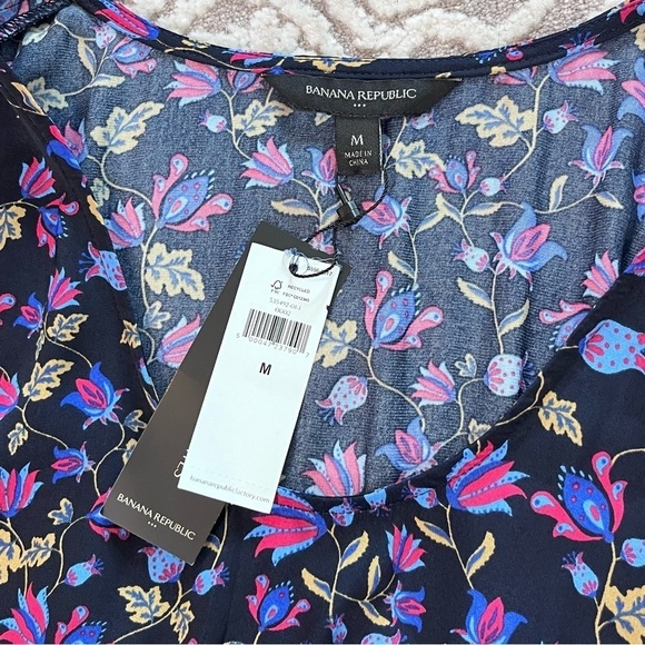 NWT Banana Republic Balloon Sleeve Tie Waist Floral Dress - Picture 13 of 14